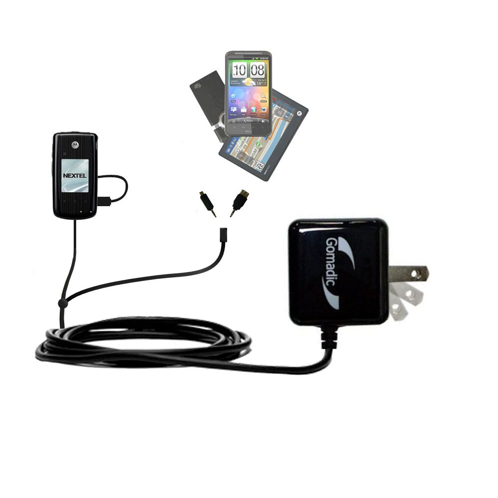 Double Wall Home Charger with tips including compatible with the Motorola Muscardini