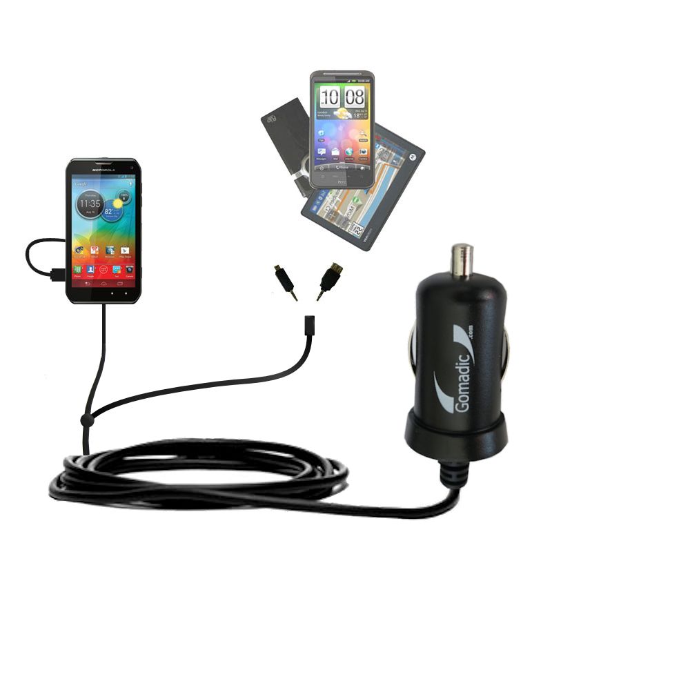 mini Double Car Charger with tips including compatible with the Motorola PHOTON Q
