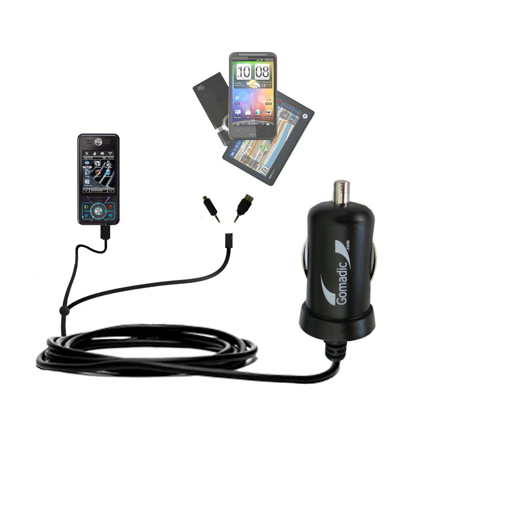mini Double Car Charger with tips including compatible with the Motorola ROKR E6