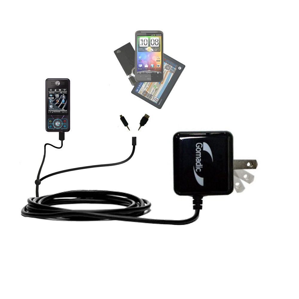 Double Wall Home Charger with tips including compatible with the Motorola ROKR E6