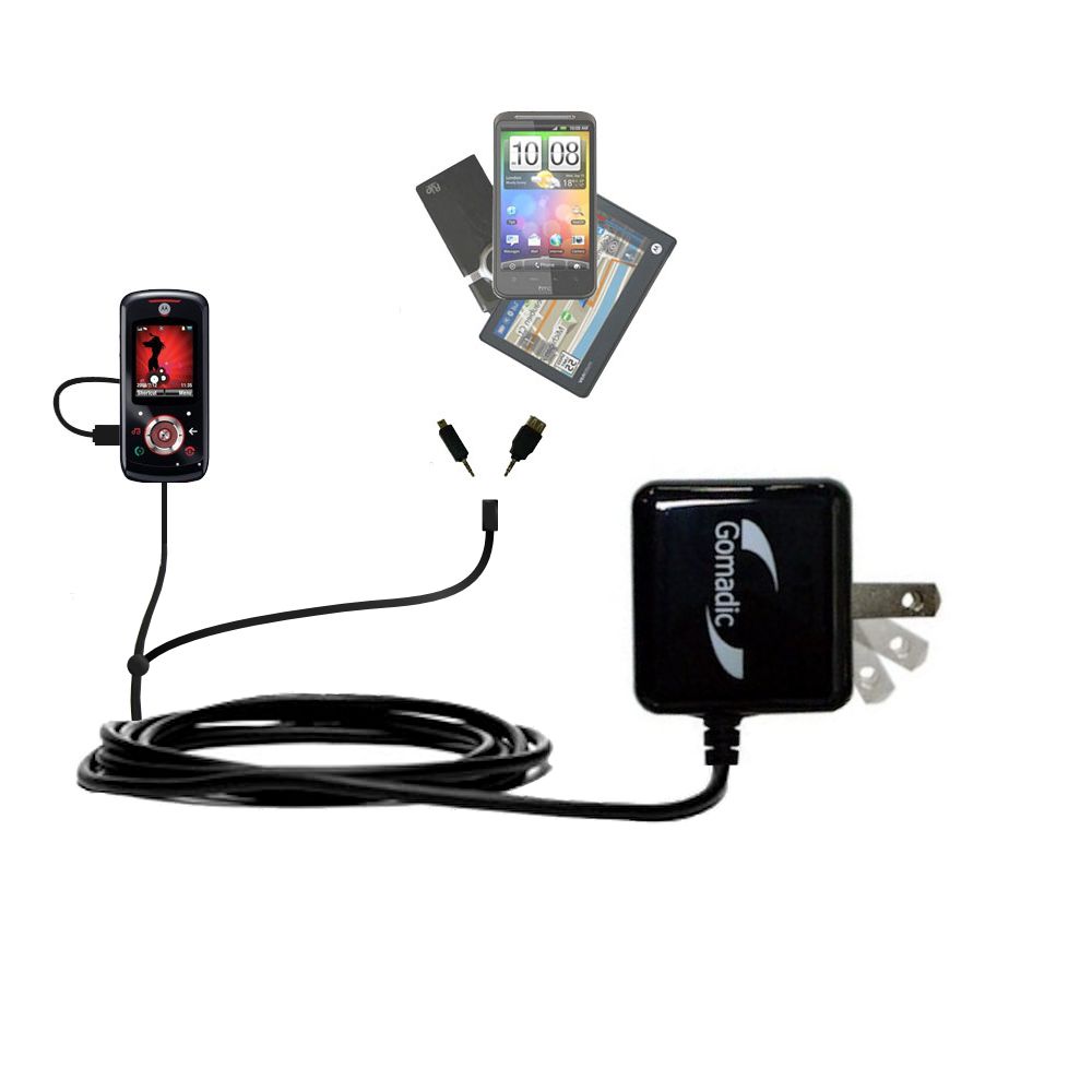 Double Wall Home Charger with tips including compatible with the Motorola ROKR EM325