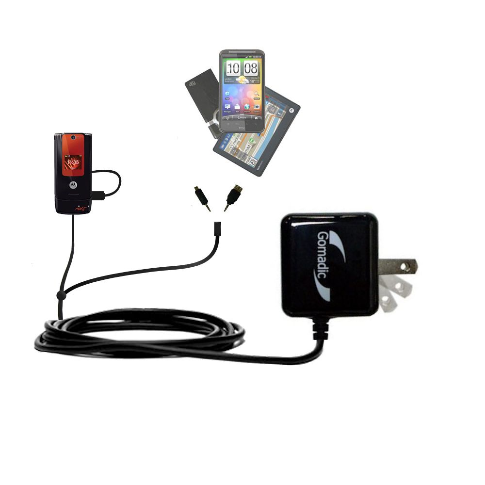 Double Wall Home Charger with tips including compatible with the Motorola ROKR W5