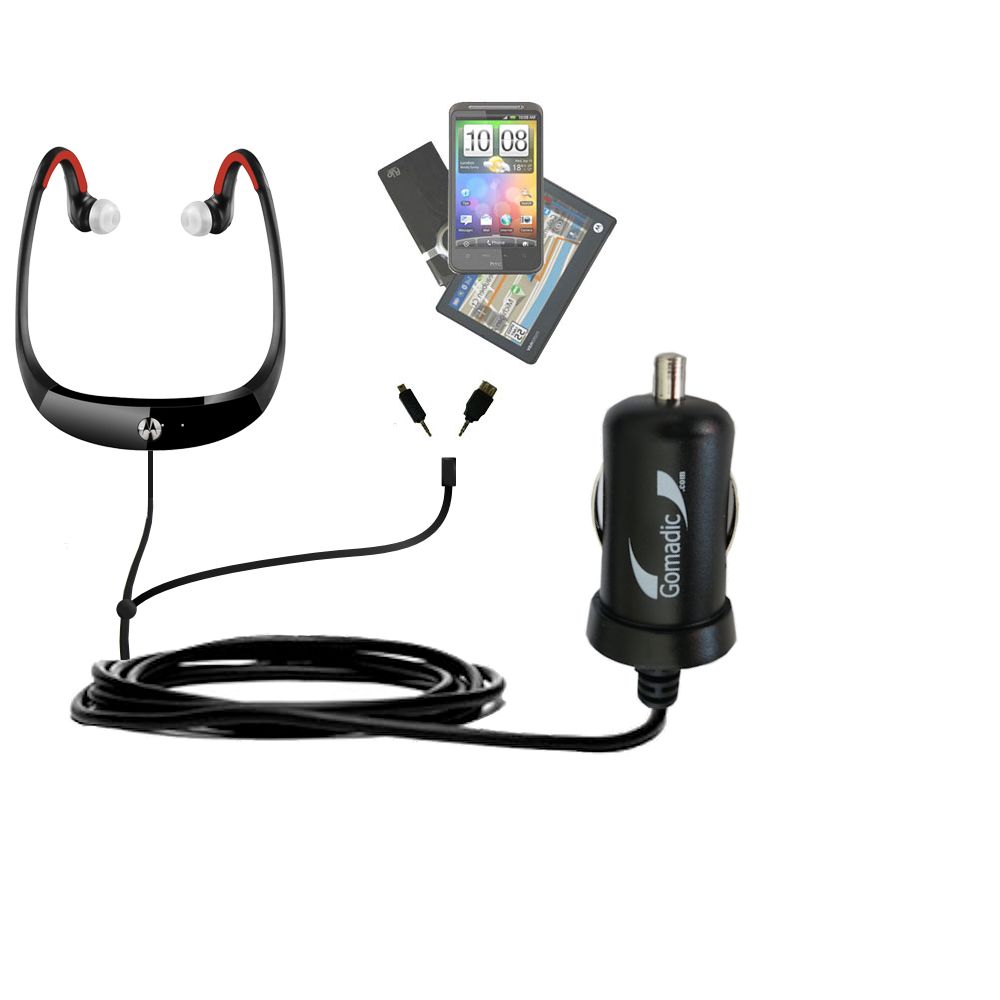 mini Double Car Charger with tips including compatible with the Motorola S10 HD