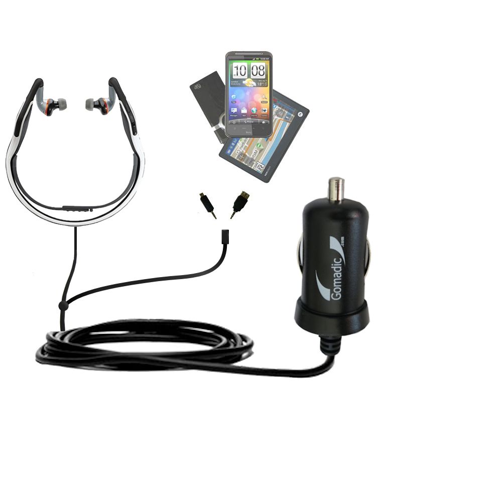 mini Double Car Charger with tips including compatible with the Motorola S11 Flex