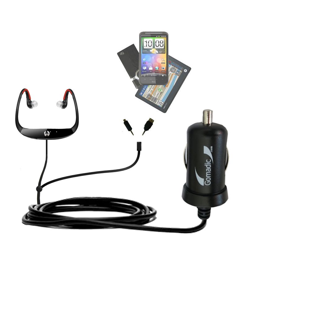 mini Double Car Charger with tips including compatible with the Motorola SD10-HD