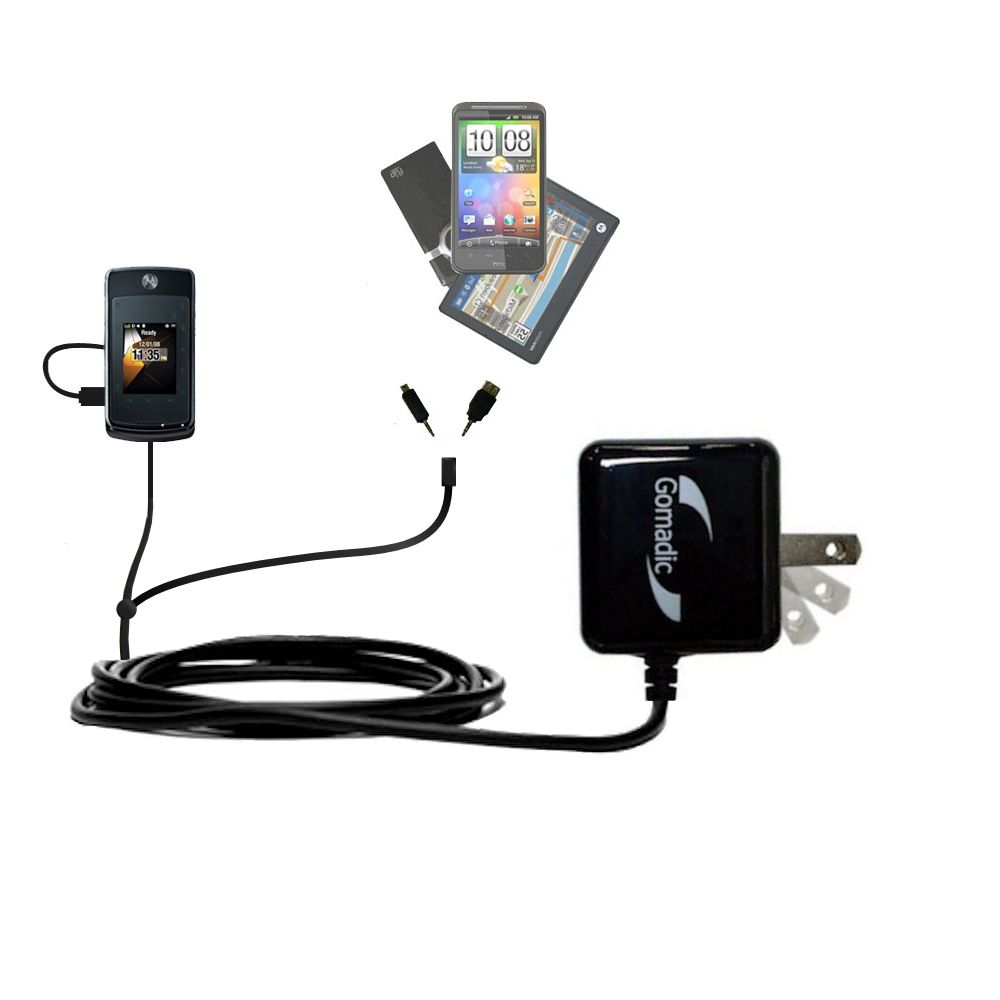 Double Wall Home Charger with tips including compatible with the Motorola Stature i9