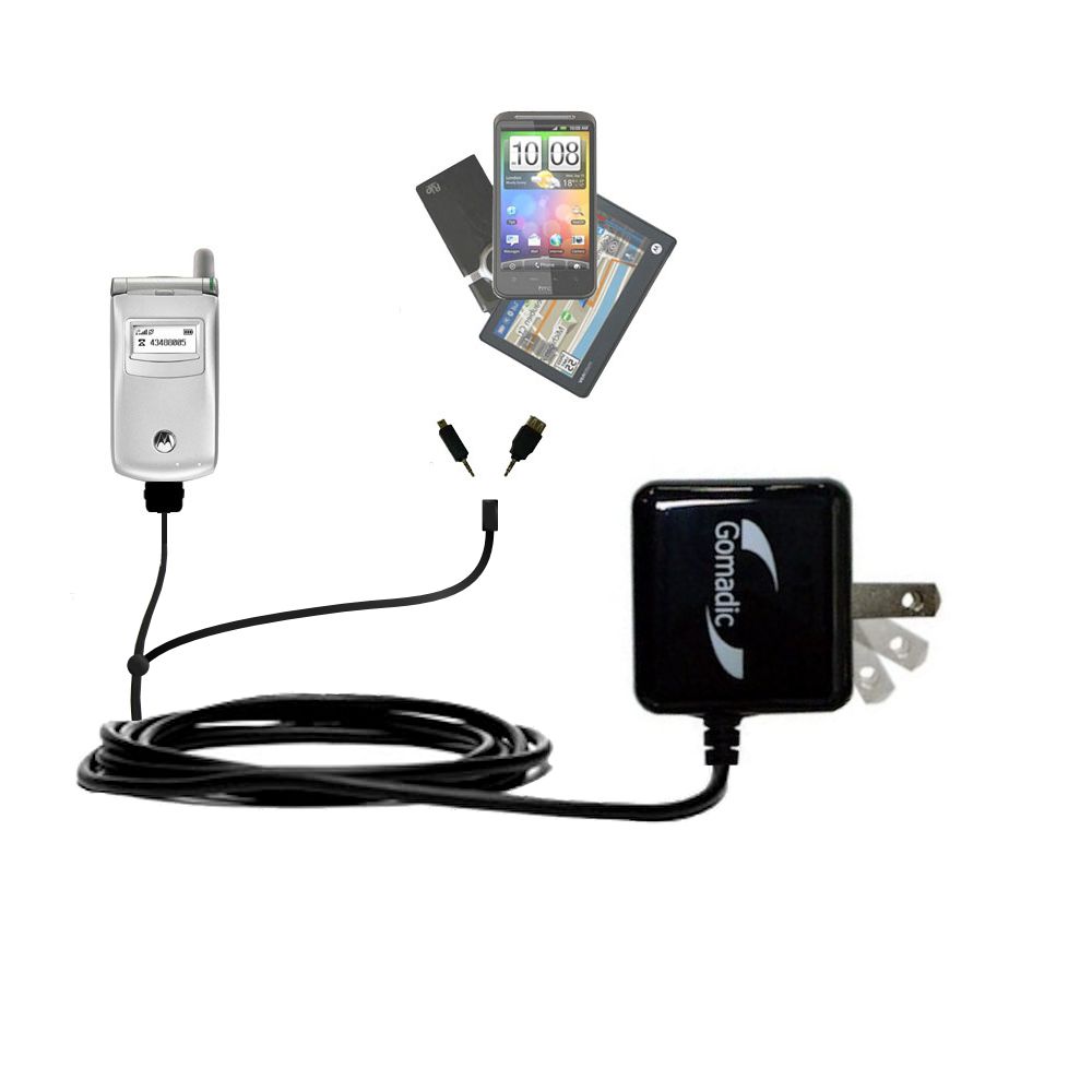 Double Wall Home Charger with tips including compatible with the Motorola T720