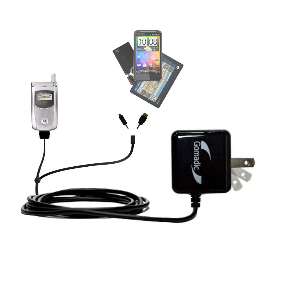 Double Wall Home Charger with tips including compatible with the Motorola T725e