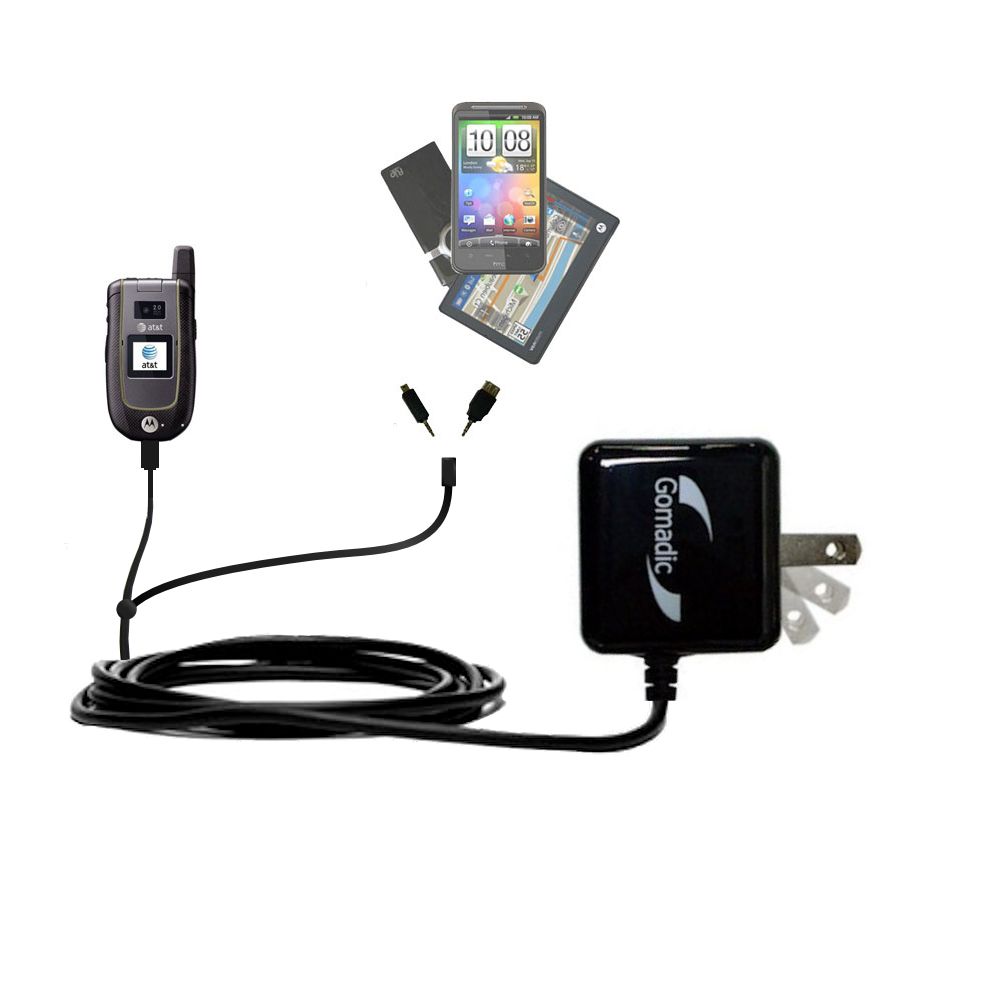 Double Wall Home Charger with tips including compatible with the Motorola Tundra VA76r