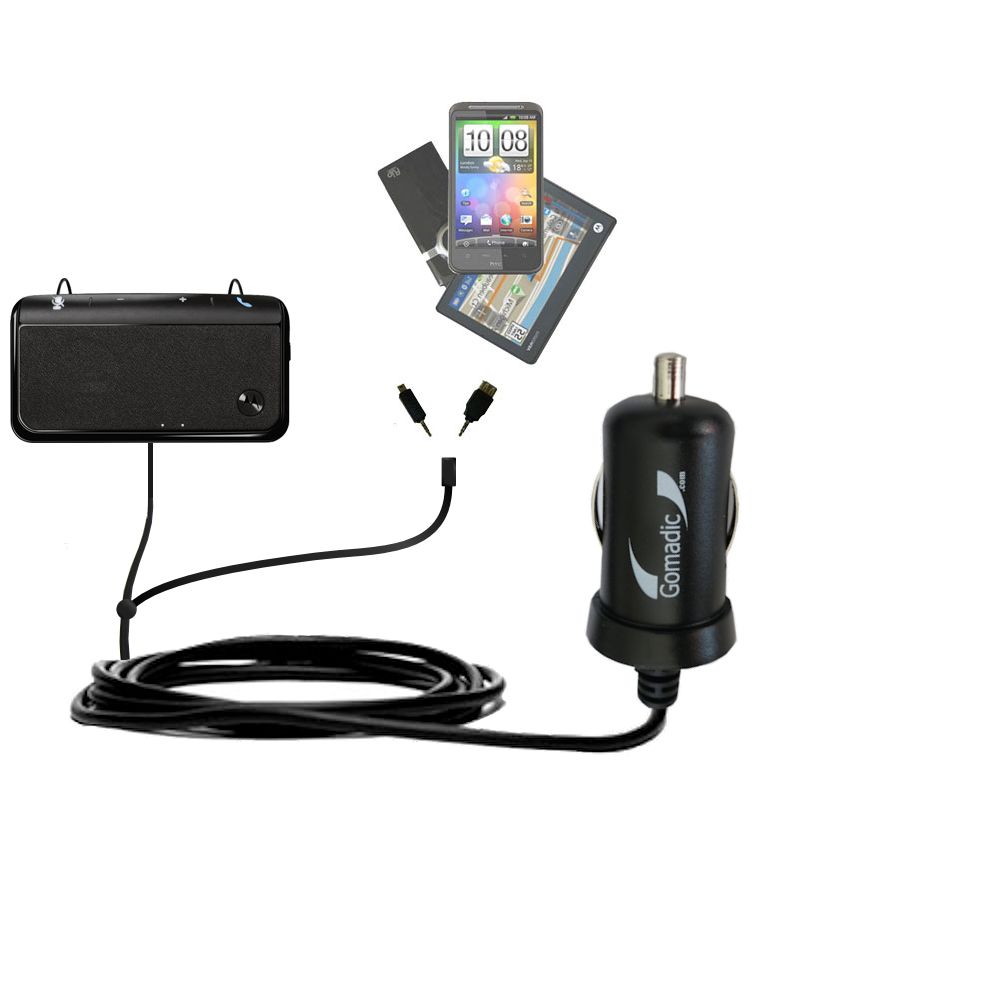 mini Double Car Charger with tips including compatible with the Motorola TX500 89494N