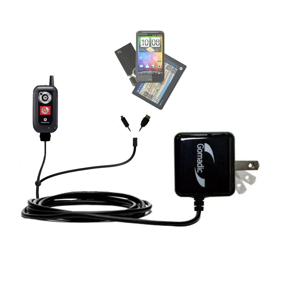 Double Wall Home Charger with tips including compatible with the Motorola V1050