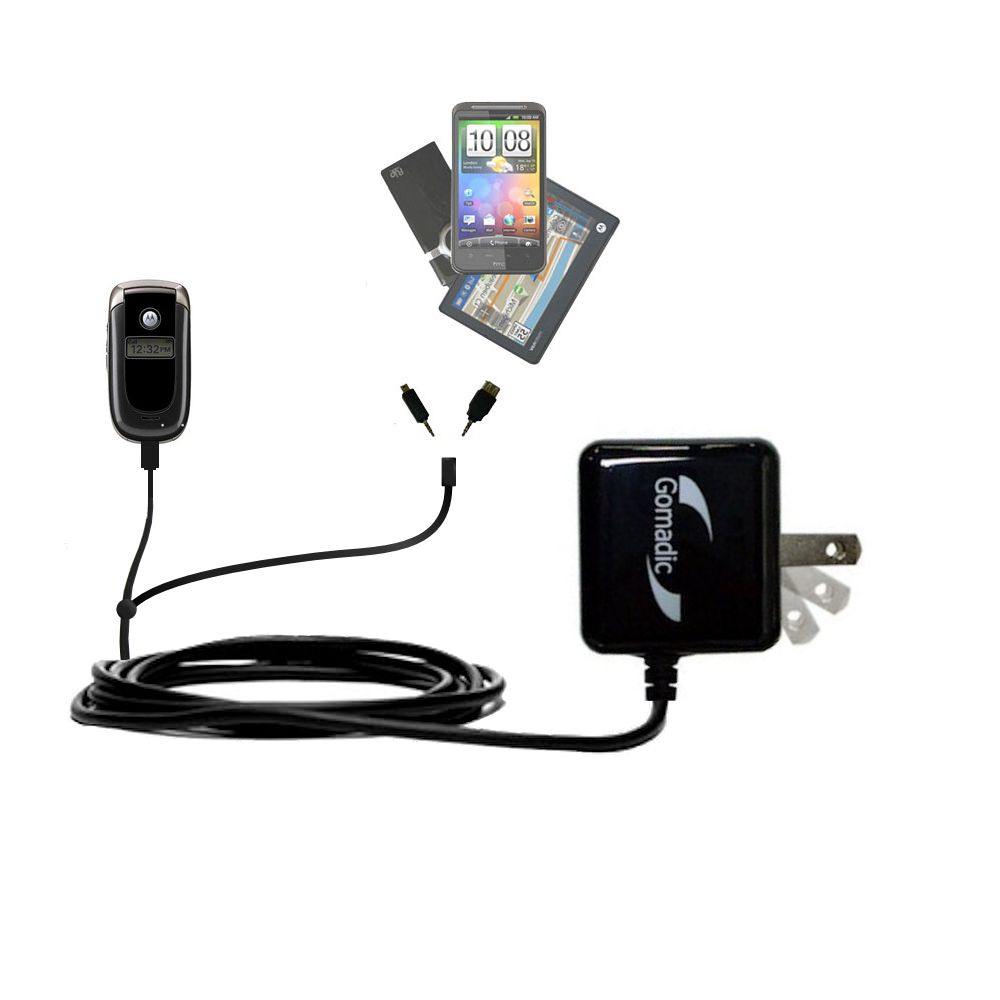 Double Wall Home Charger with tips including compatible with the Motorola V197