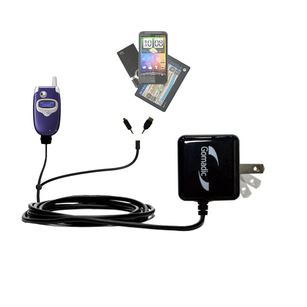 Double Wall Home Charger with tips including compatible with the Motorola V276