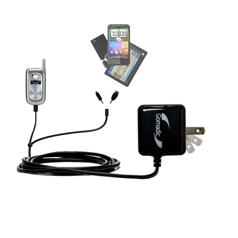 Double Wall Home Charger with tips including compatible with the Motorola v325i