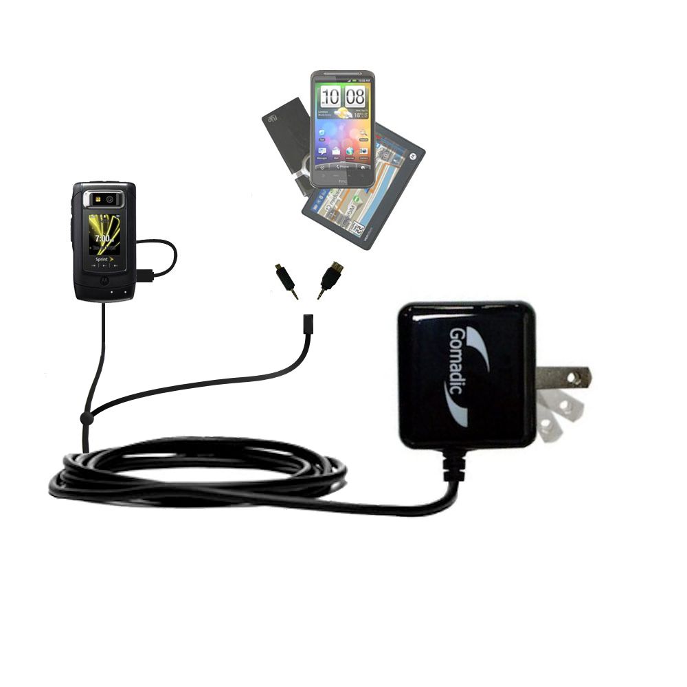 Double Wall Home Charger with tips including compatible with the Motorola V950