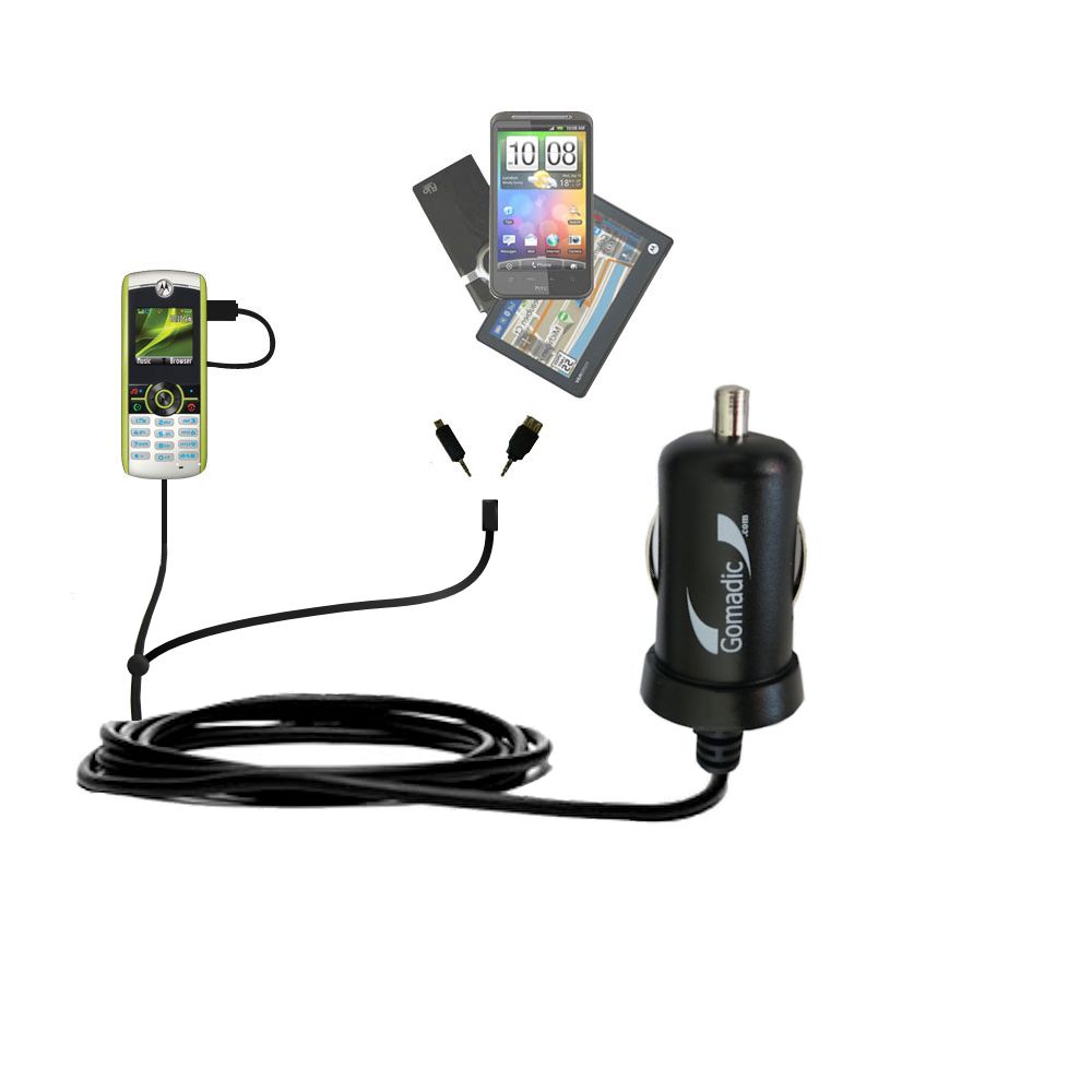 mini Double Car Charger with tips including compatible with the Motorola W233 Renew