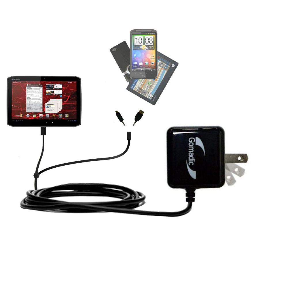 Double Wall Home Charger with tips including compatible with the Motorola Xoom 2