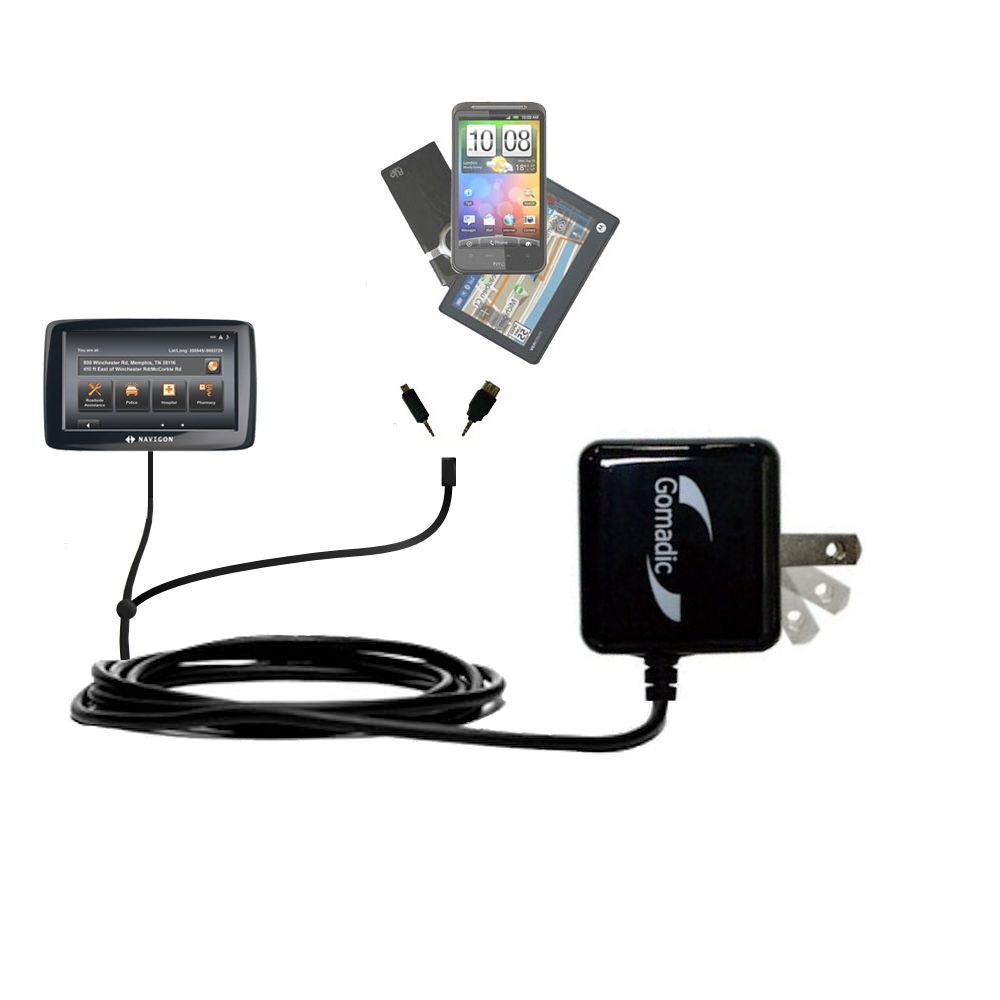 Double Wall Home Charger with tips including compatible with the Navigon 2100