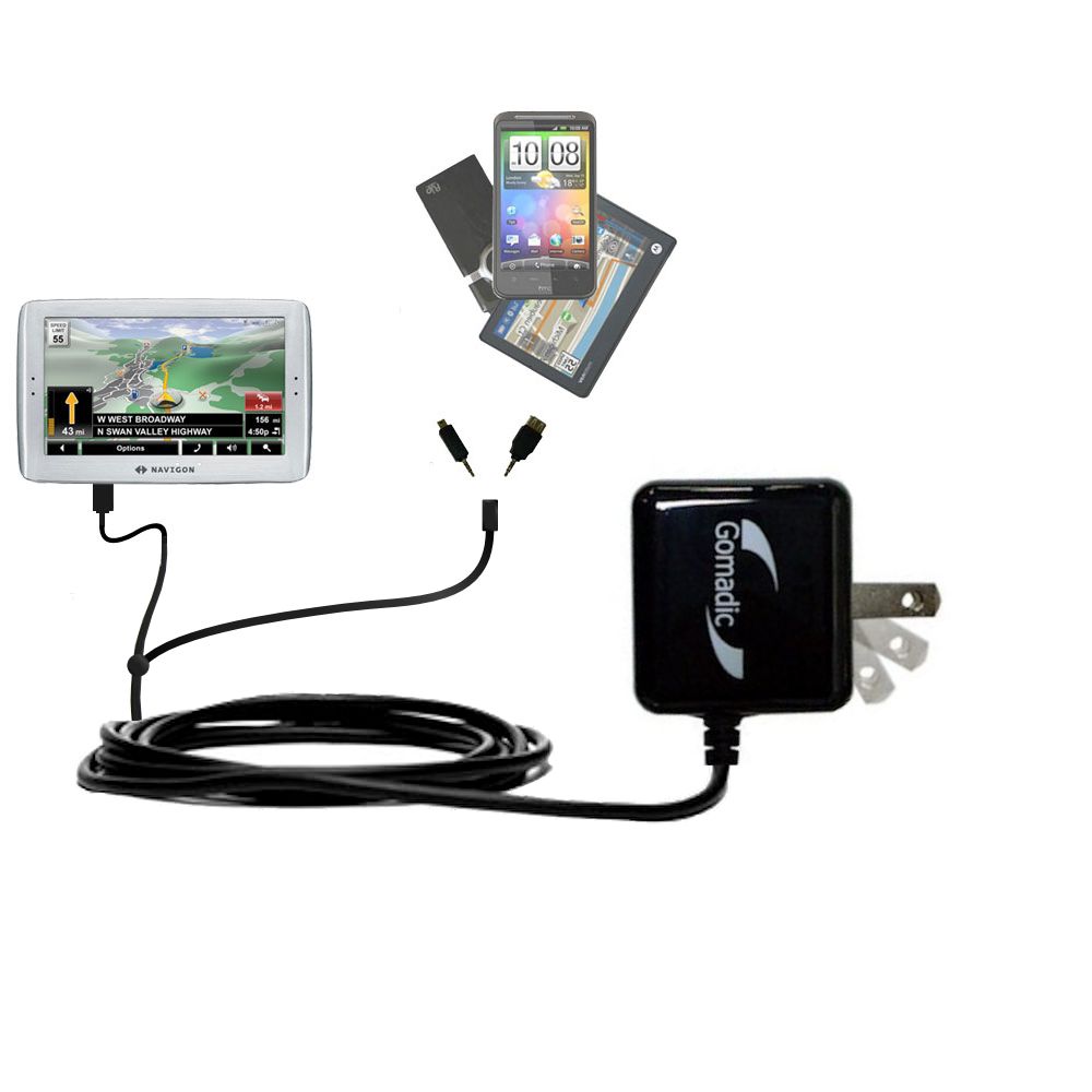 Double Wall Home Charger with tips including compatible with the Navigon 8100T