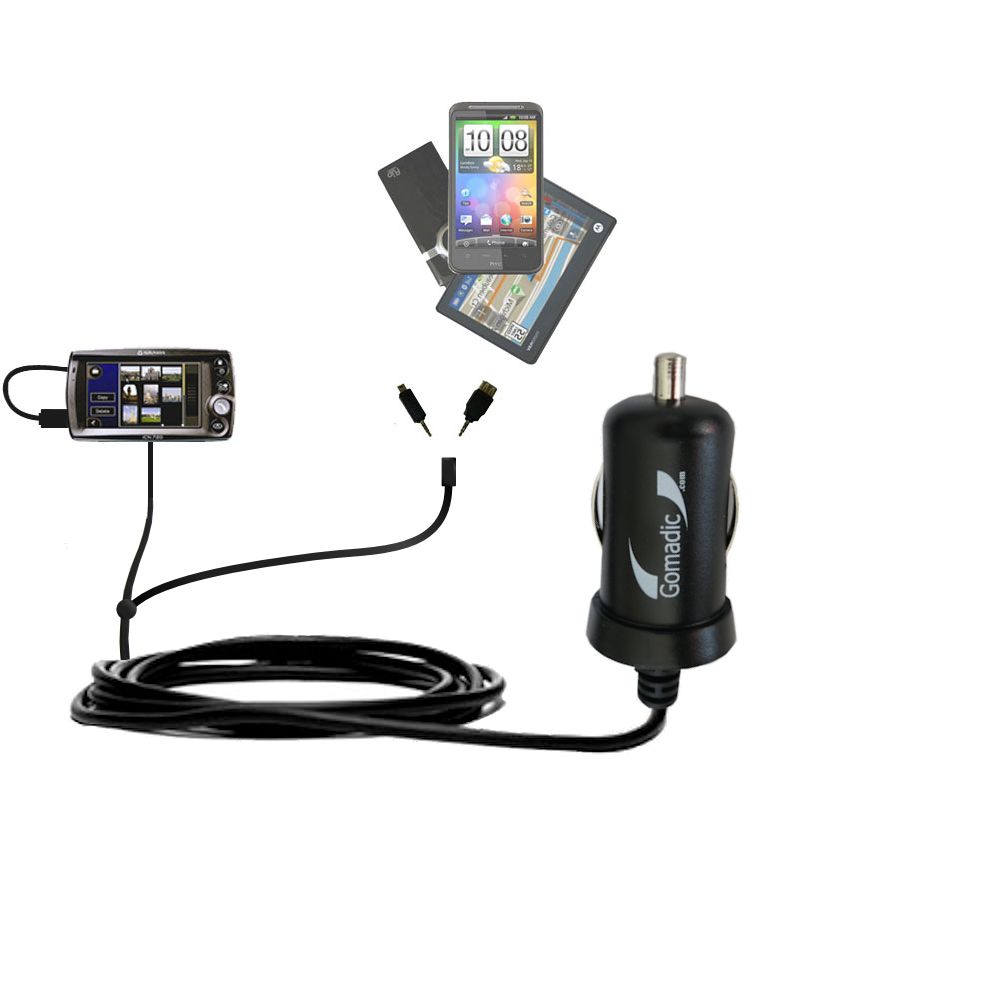 mini Double Car Charger with tips including compatible with the Navman iCN 720