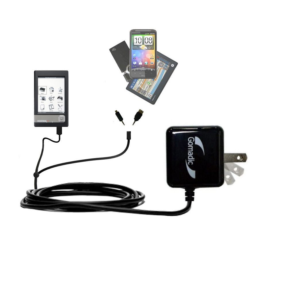 Double Wall Home Charger with tips including compatible with the Netronix Pocketbook 301 Plus