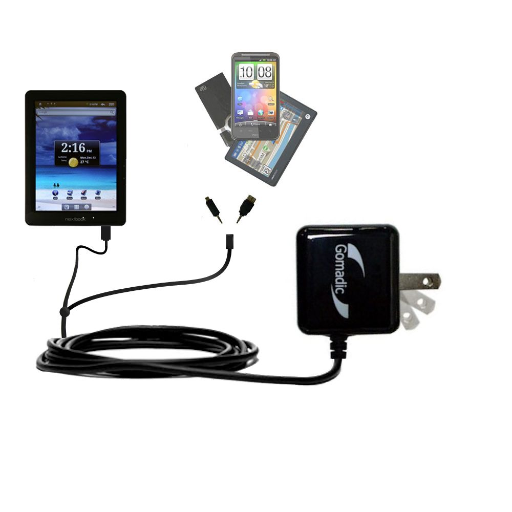 Double Wall Home Charger with tips including compatible with the Nextbook Next3 Netbook 3