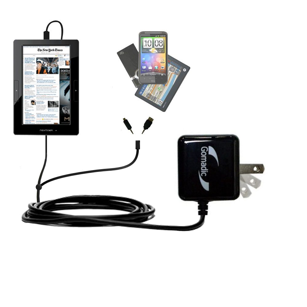 Double Wall Home Charger with tips including compatible with the Nextbook Next5