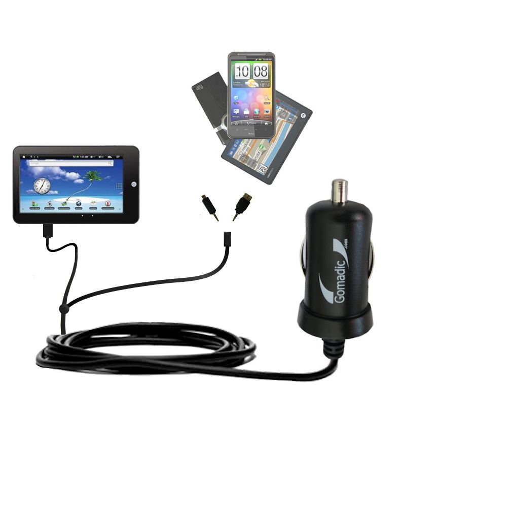 mini Double Car Charger with tips including compatible with the Nextbook Premium 7 Resistive Next7S