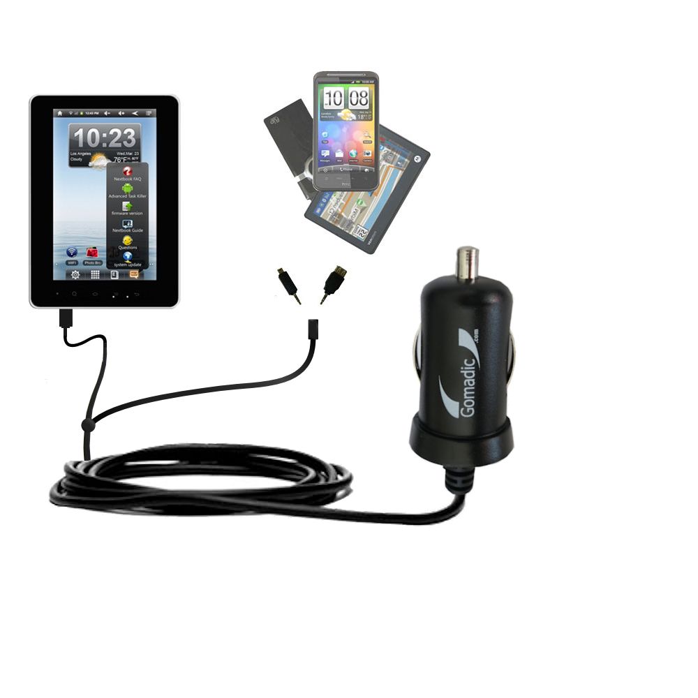 mini Double Car Charger with tips including compatible with the Nextbook Premium7 Tablet