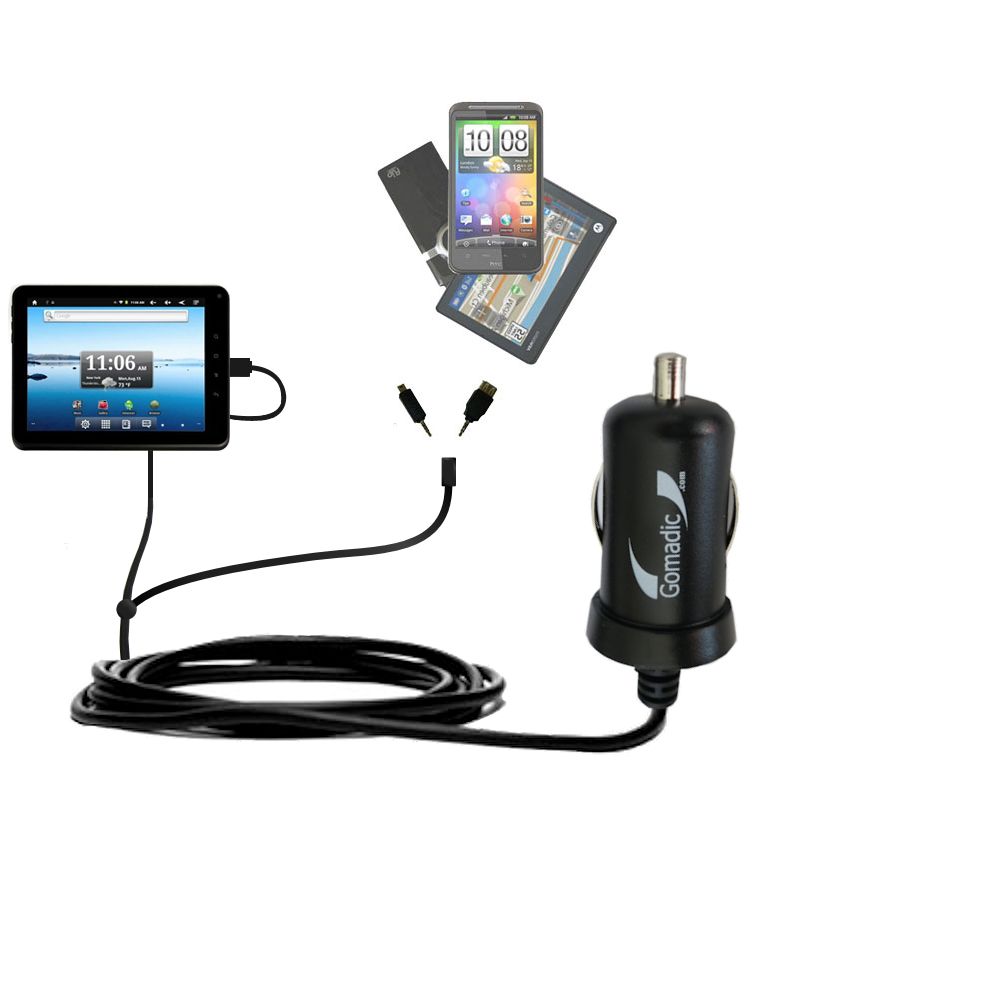 mini Double Car Charger with tips including compatible with the Nextbook Premium9 Tablet