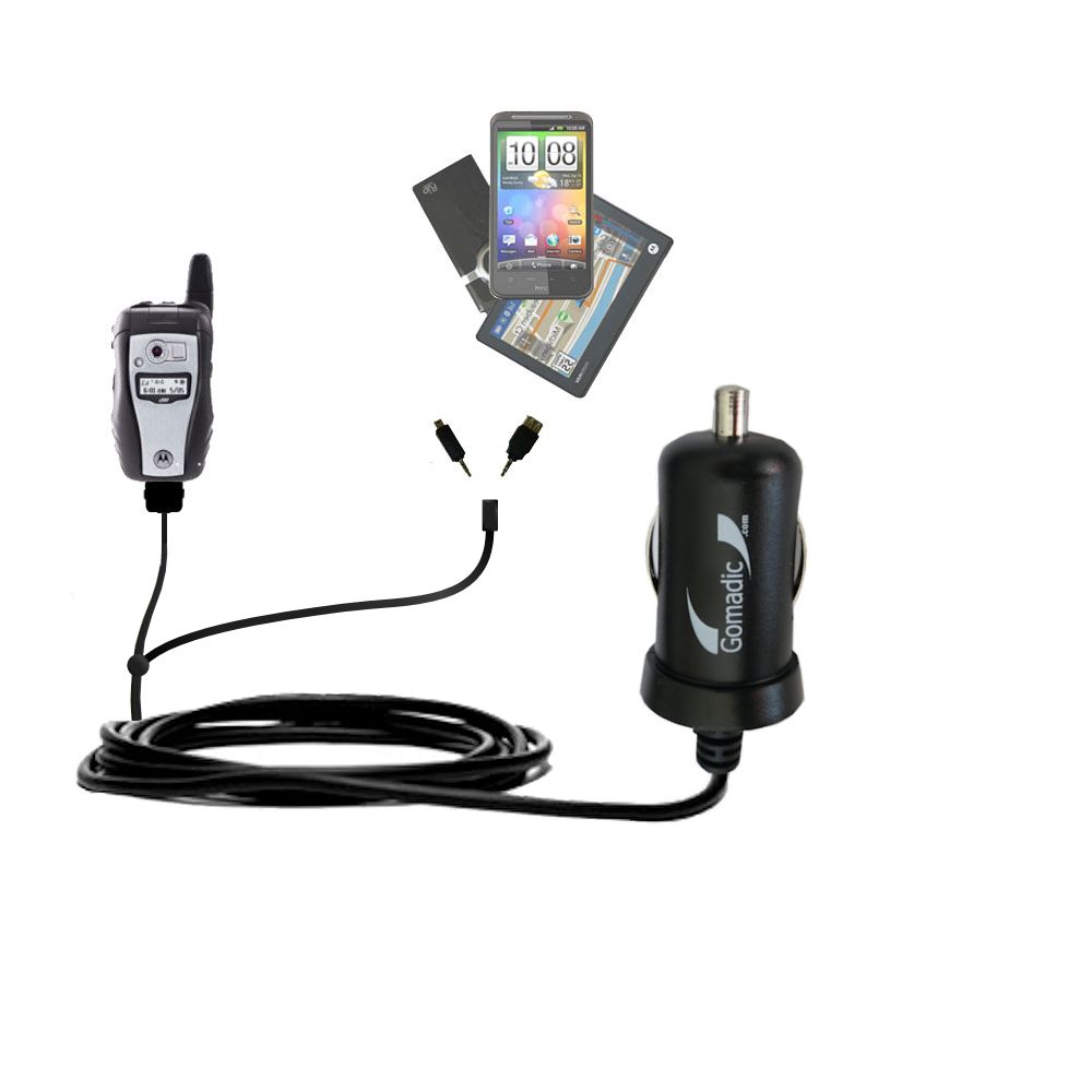 mini Double Car Charger with tips including compatible with the Nextel i580