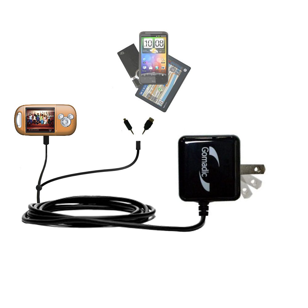 Double Wall Home Charger with tips including compatible with the Nickelodean Digitial Blue Mix Max Player