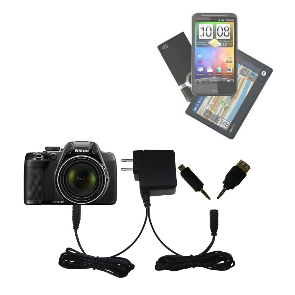 Prestado sexual almuerzo Gomadic Double Wall AC Home Charger suitable for the Nikon Coolpix P600 -  Charge up to 2 devices at the same time with TipExchange Technology