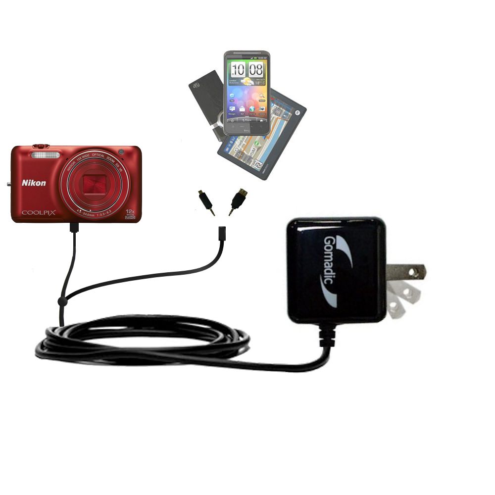 Double Wall Home Charger with tips including compatible with the Nikon Coolpix S6600
