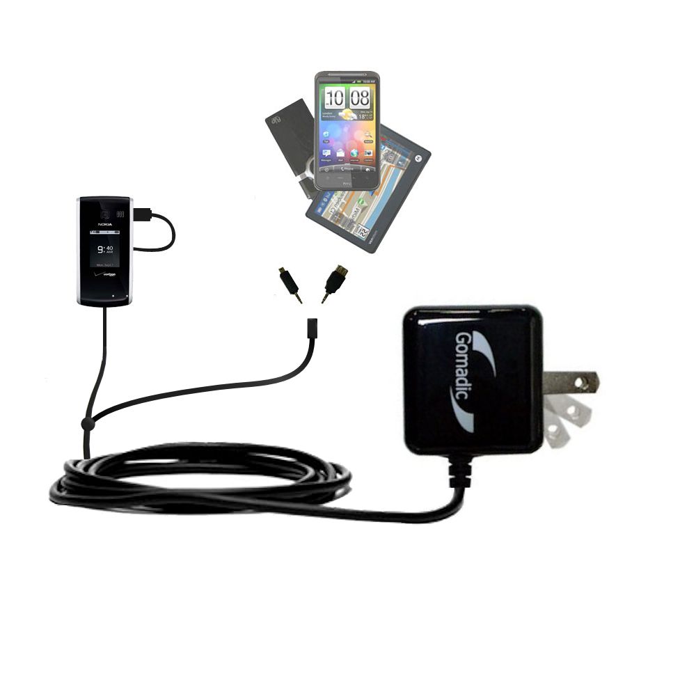 Double Wall Home Charger with tips including compatible with the Nokia 2705 Shade
