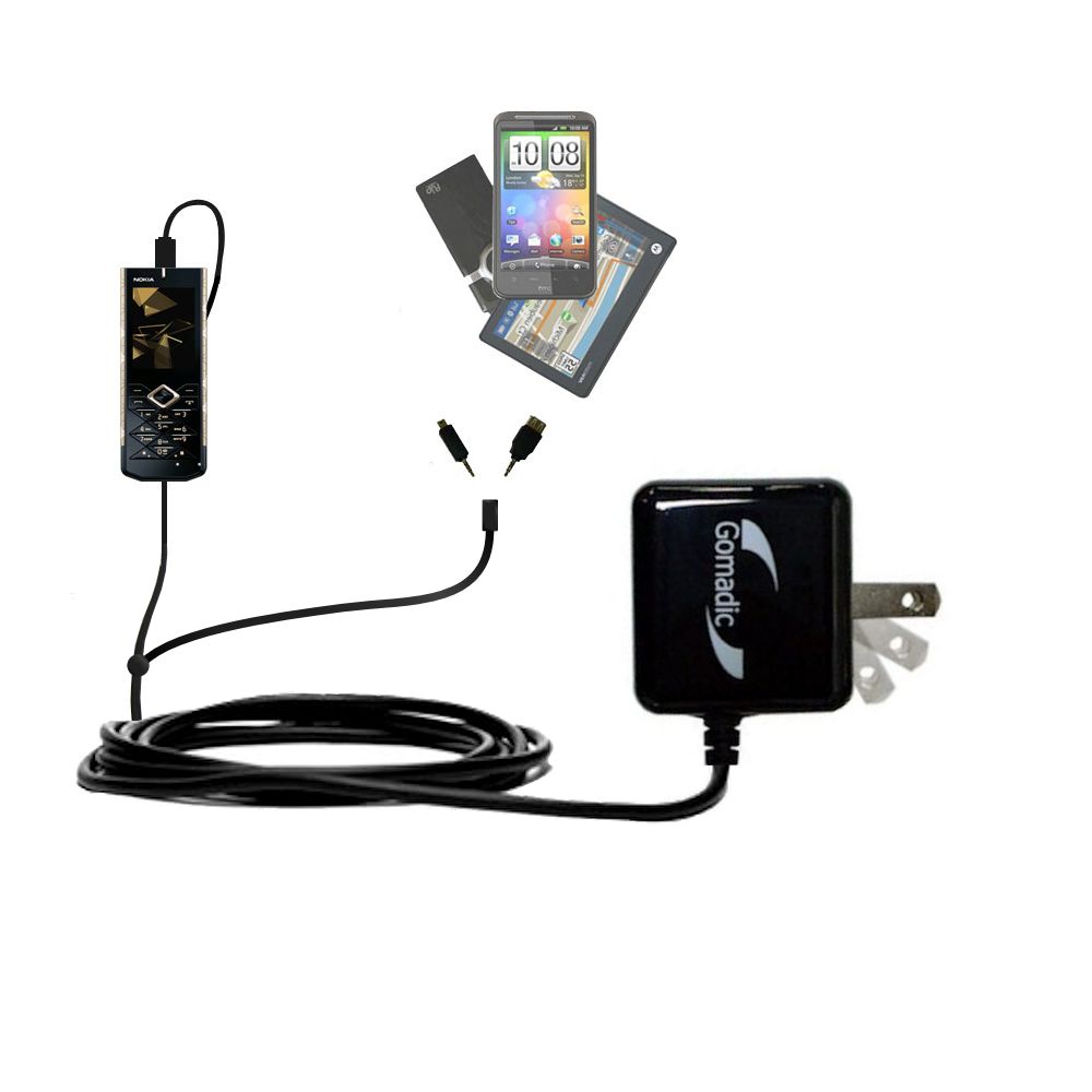 Double Wall Home Charger with tips including compatible with the Nokia 7900 Prism
