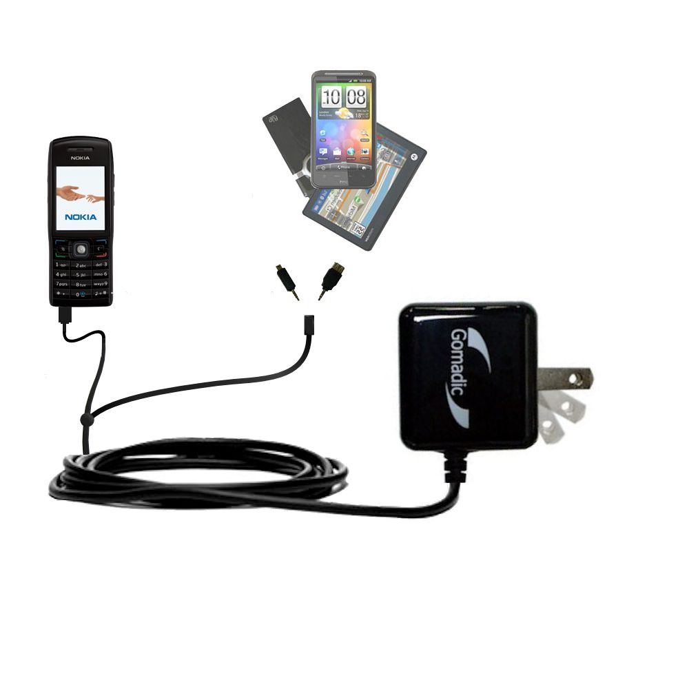 Double Wall Home Charger with tips including compatible with the Nokia E50
