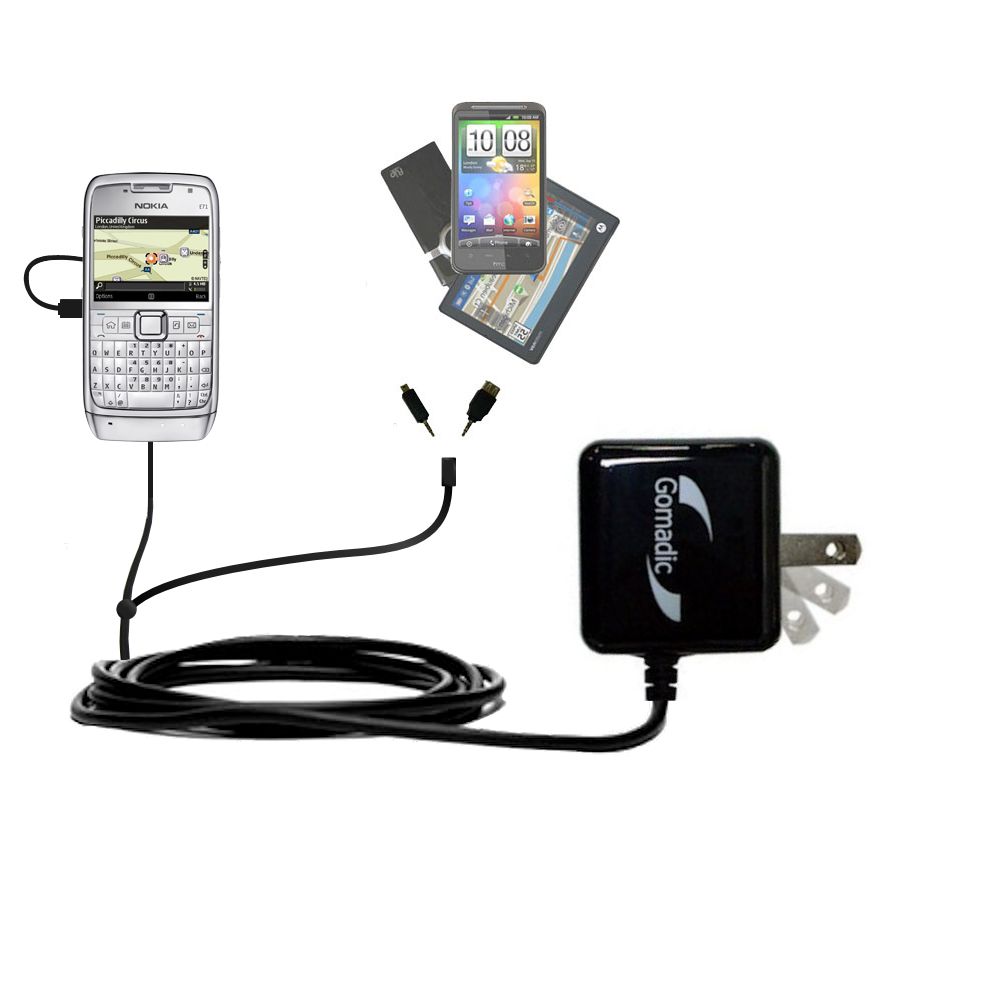 Double Wall Home Charger with tips including compatible with the Nokia E71 E71x E75