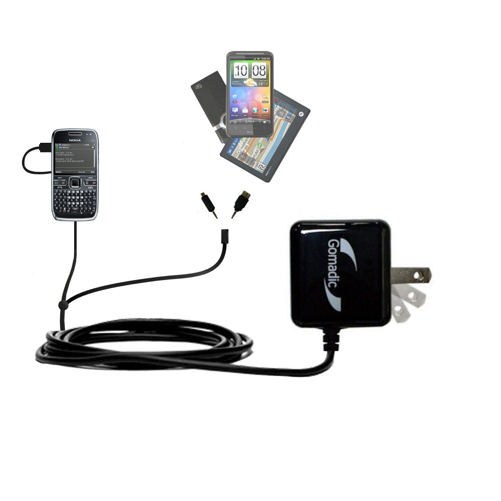 Double Wall Home Charger with tips including compatible with the Nokia E72