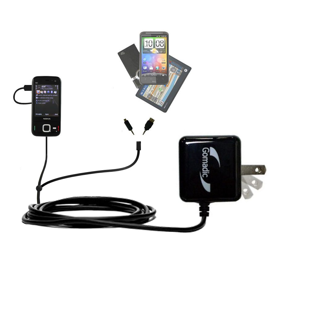 Double Wall Home Charger with tips including compatible with the Nokia N85