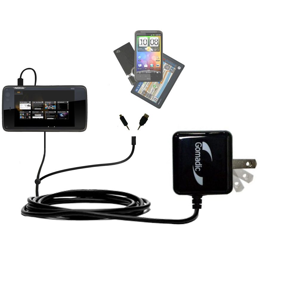 Double Wall Home Charger with tips including compatible with the Nokia N900