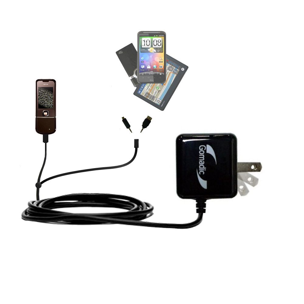 Double Wall Home Charger with tips including compatible with the Nokia Sapphire Arte