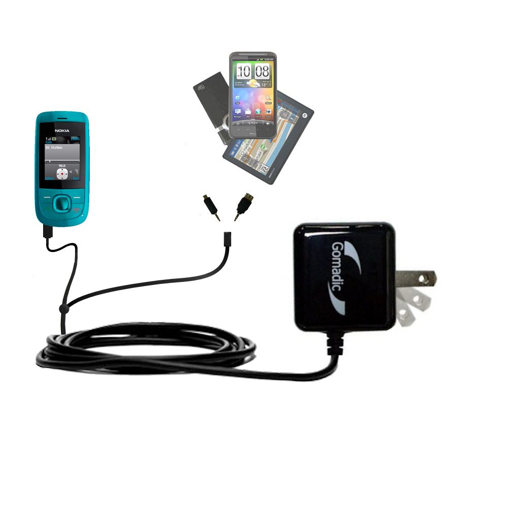 Double Wall Home Charger with tips including compatible with the Nokia Slide