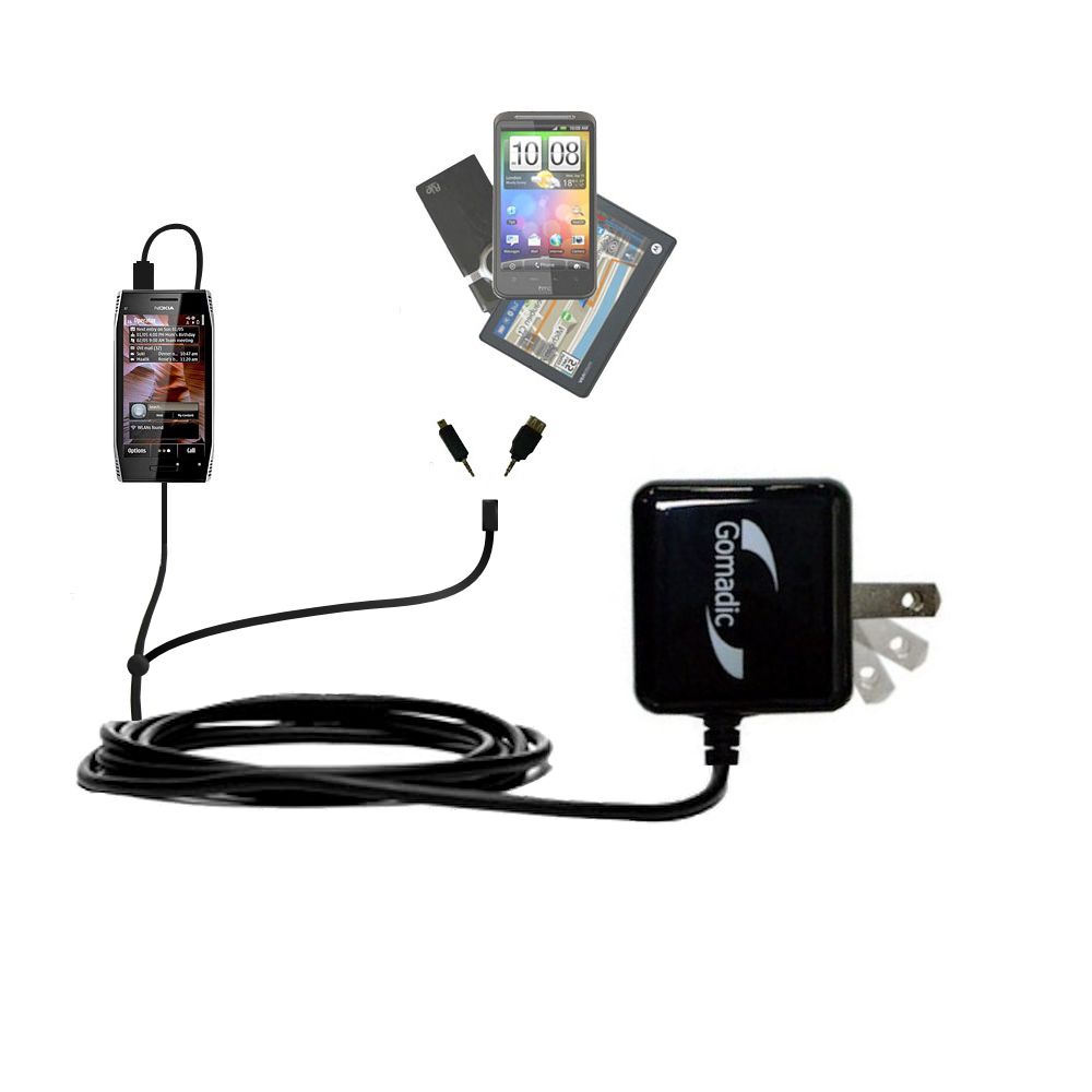 Double Wall Home Charger with tips including compatible with the Nokia X7-00