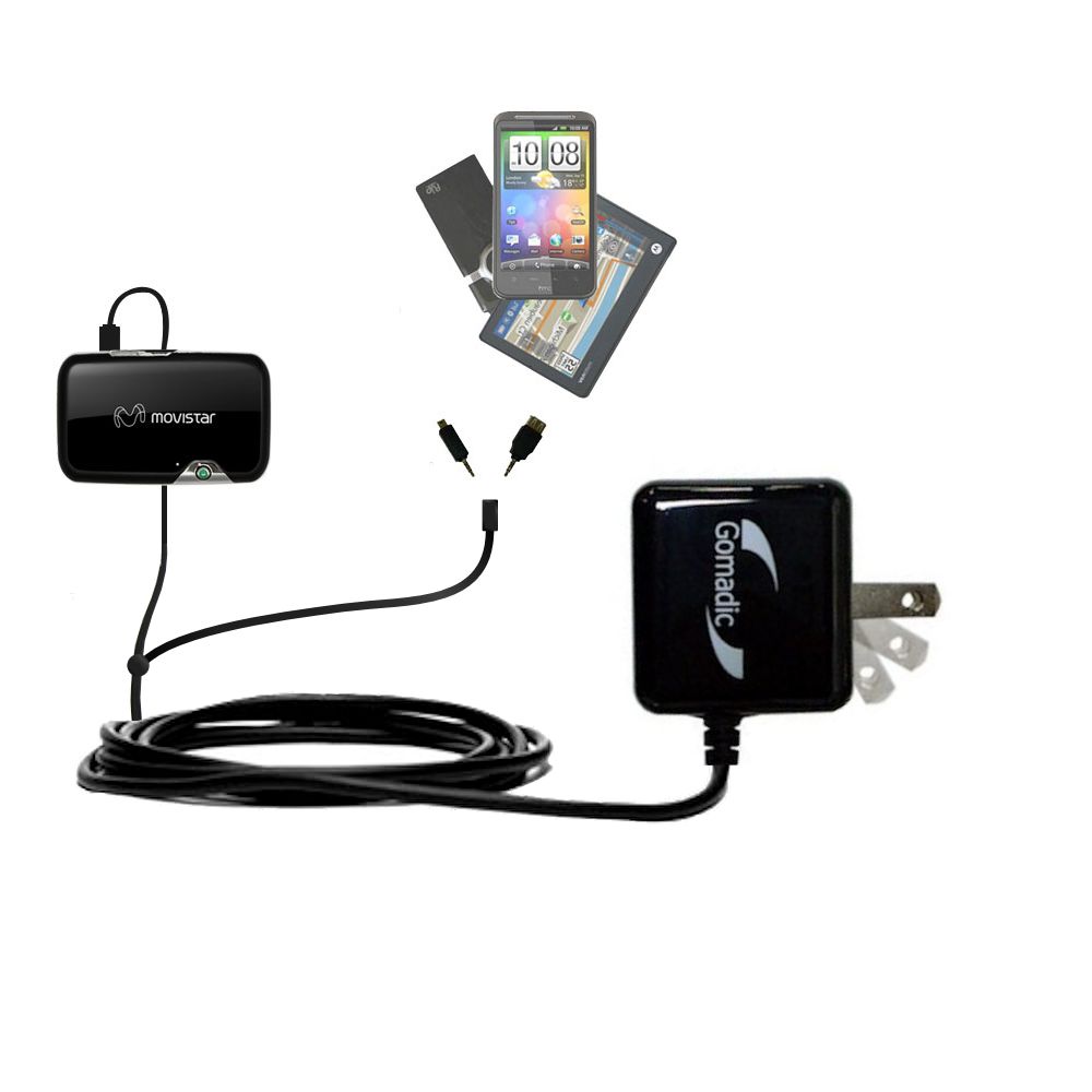 Gomadic Double Wall AC Home Charger suitable for the Novatel Mifi 2372 - Charge up to 2 devices at the same time with TipExchange Technology
