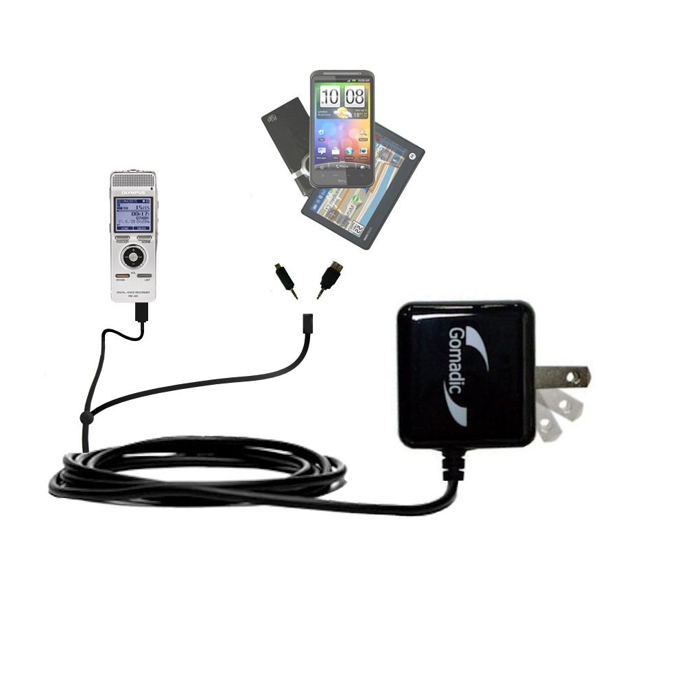 Double Wall Home Charger with tips including compatible with the Olympus DM-420