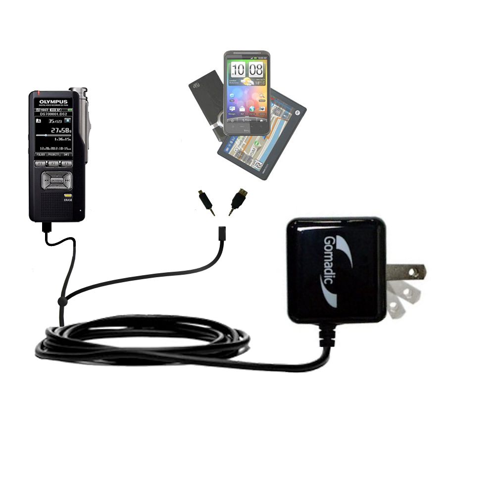 Double Wall Home Charger with tips including compatible with the Olympus DS-7000