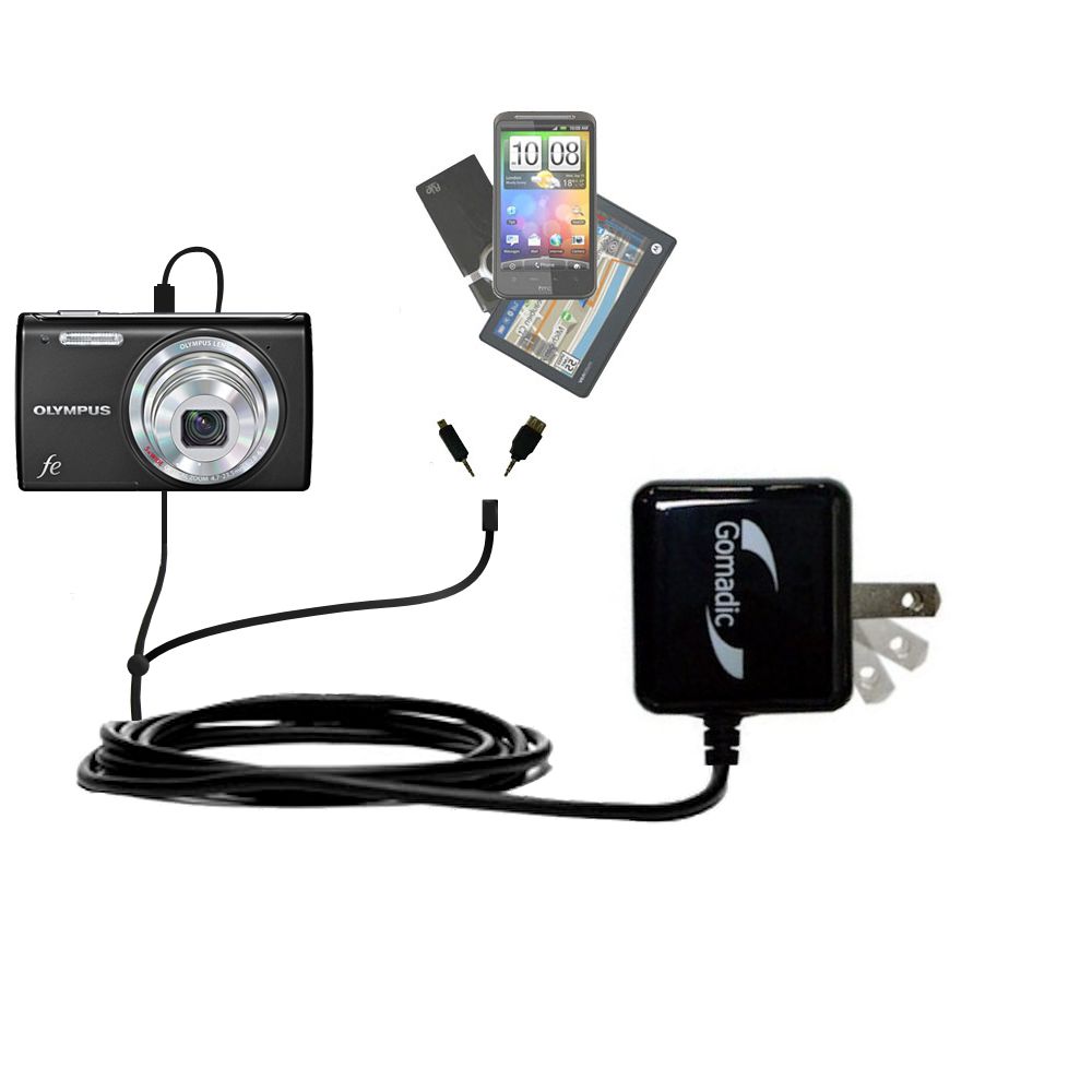 Double Wall Home Charger with tips including compatible with the Olympus FE-5050