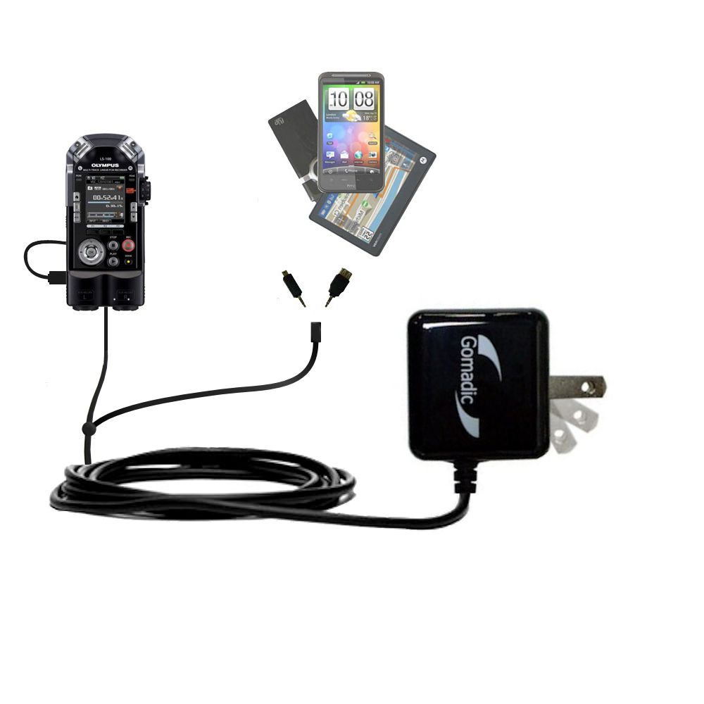 Double Wall Home Charger with tips including compatible with the Olympus LS-100