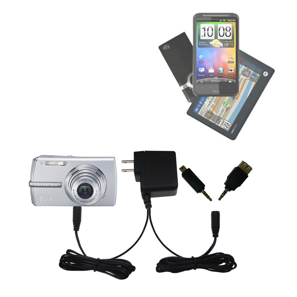 Double Wall Home Charger with tips including compatible with the Olympus Stylus 1200